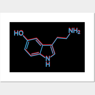 Serotonin Structure 3d Posters and Art